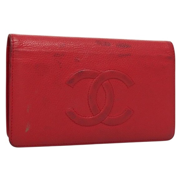 Chanel Long Wallet Caviar Skin Pink CC